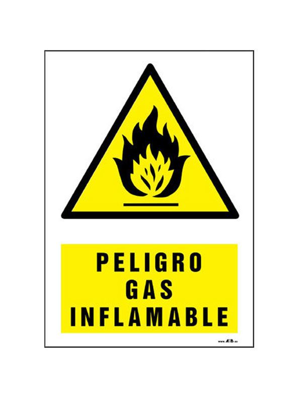 Señal peligro gas inflamable ref.  apr 340 de 300x420